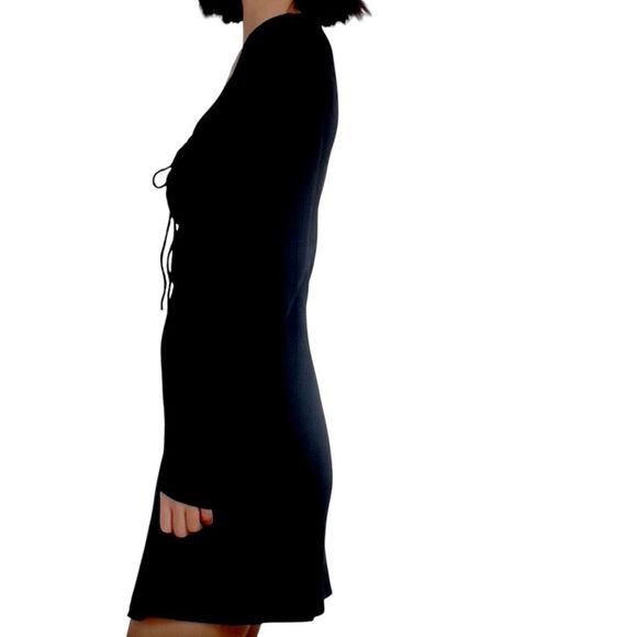 Volcom Urban Oasis‎ Dress Ribbed Knit Black Jr. Size XL Long Sleeve Chic Sporty - Picture 3 of 11